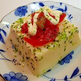 醤油麹/マヨ/あおさかけて　福神漬けの卵豆腐